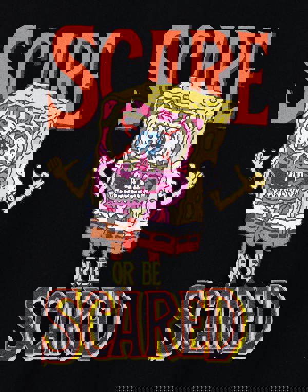 SpongeBob SquarePants Unisex Black Scare Or Be Scared Short Sleeved T-Shirt