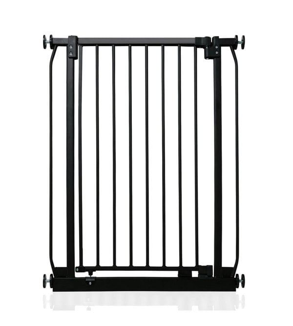 Safetots Extra Tall Elite Safety Gate, 71cm - 80cm, Matt Black, Extra Tall 96.8cm in Height, Pressure Fit Stair Gate