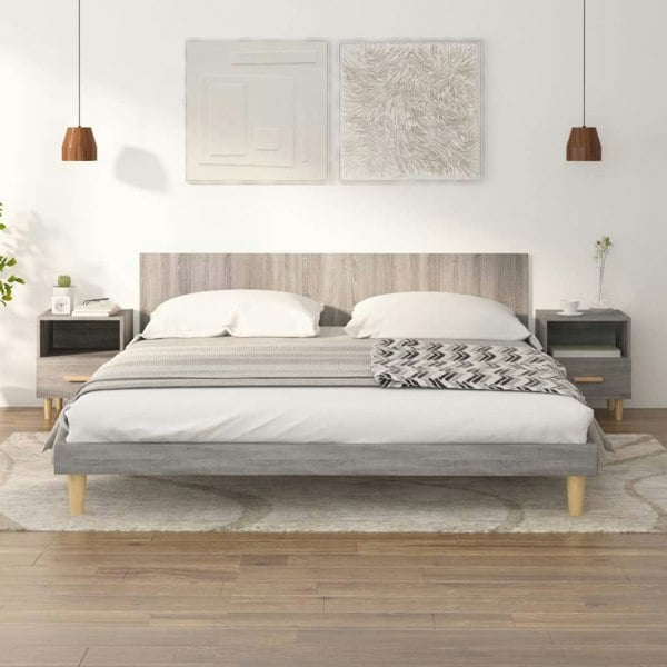 Berkfield Bedside Cabinets 2 pcs Grey Sonoma 40x35x47 cm