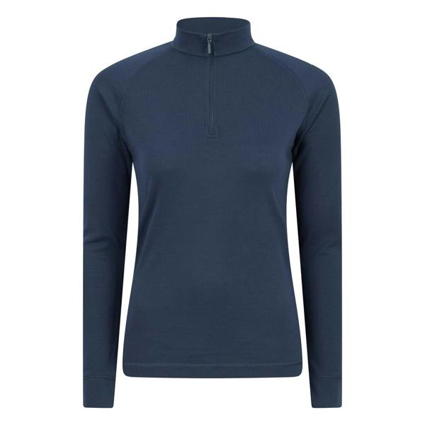 Mountain Warehouse Womens/Ladies Talus Zip Neck Long-Sleeved Thermal Top - Navy - 