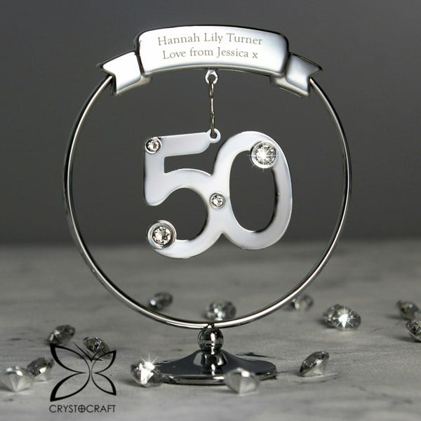 Personalised Memento Company Personalised Crystocraft 50th Celebration Ornament