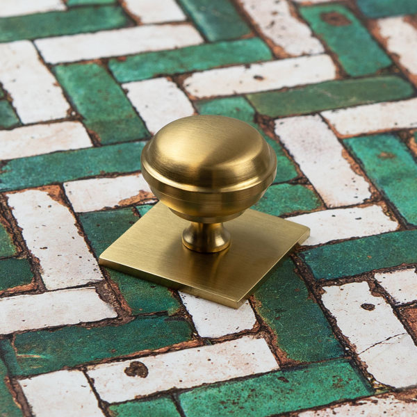 Handle & Home Satin Brass Round Knobs & Cup With Backplate