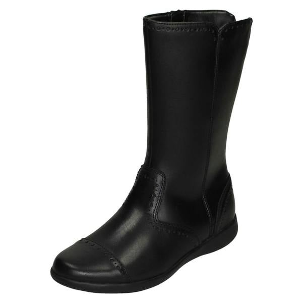 Clarks Girls Clarks Smart Leather Boots Etch Stride