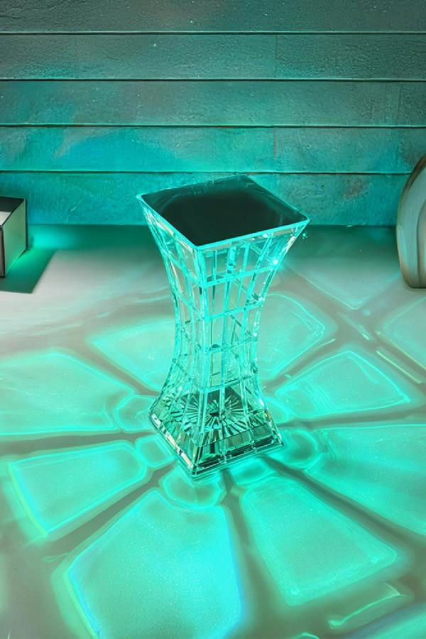Living and Home Crystal Diamond RGB LED Table Lamp with Remote Control