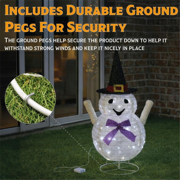 Scotts of Stow Fxlab LED Foldable Ghost Outdoor Battery Decoration with Timer