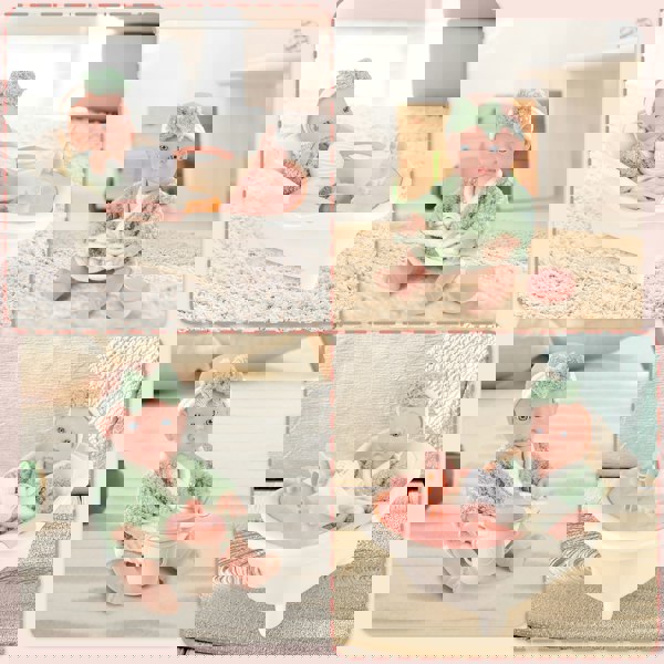 deAO Toys Baby Doll Bath Play Set - Doll Bathtub Set with Trolley, and Accessories Complete Role Play Toy for Kids with Bathtub, Baby Bottle, and More