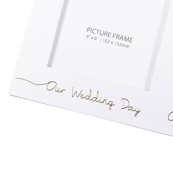Beautiful Double Picture Frame for 50th Wedding Anniversary - Gold Foil Text Image 3