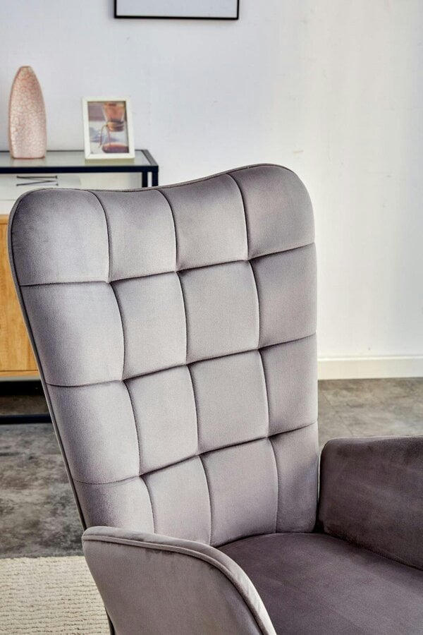 Kosy Koala Recliner sofa lounge chair with footstool grey velvet sofa living room furniture