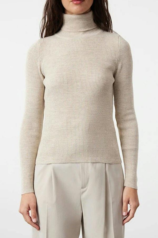WOVCOR Basic Turtleneck Knit Sweater