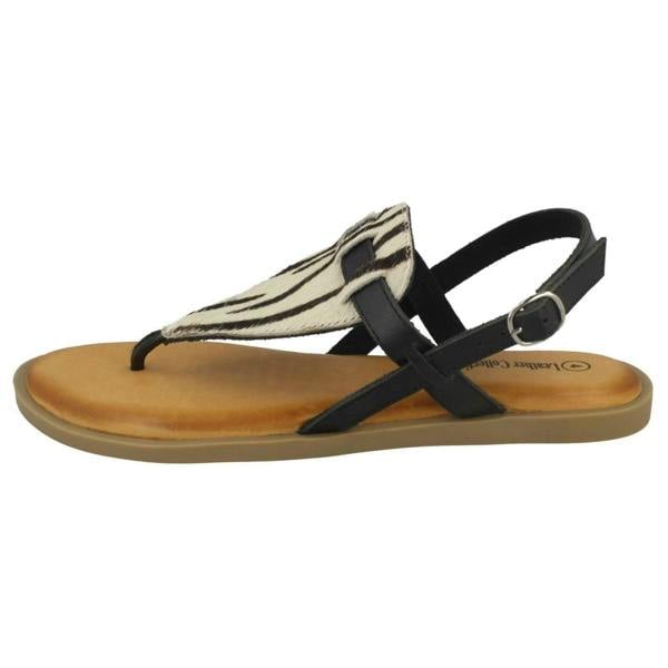 Leather Collection Ladies Leather Collection Animal Print Sandals F00228