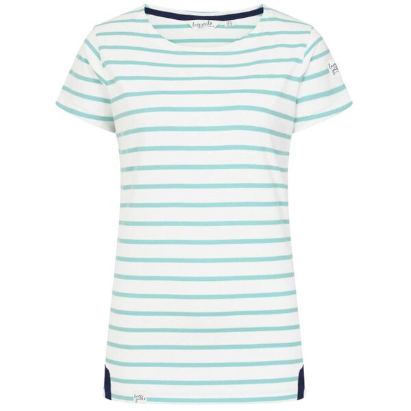 Lazy Jacks LJ8 - Ladies Short Sleeve Striped Breton Top - Peppermint
