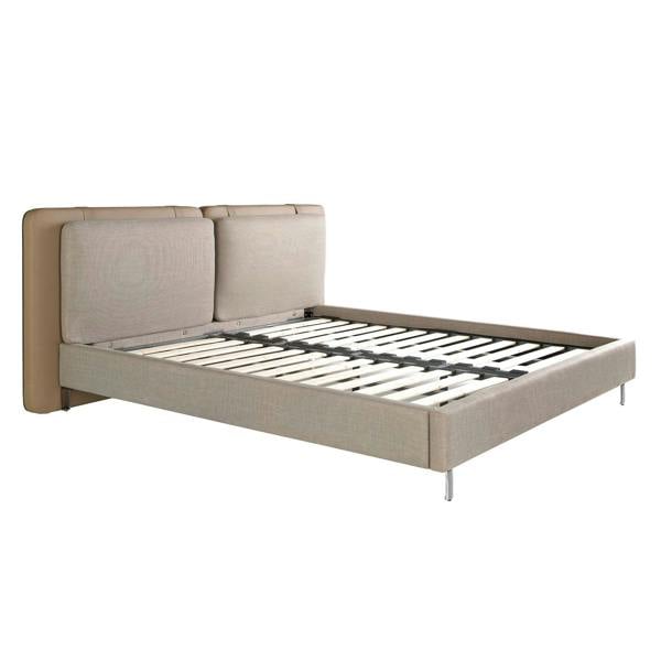 Angel Cerdá Mink Leatherette and Grey Fabric Bed 7154