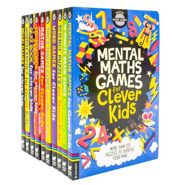 Brain Games 10 Books Collection Set for Clever Kids – Mental Maths, Science Puzzles & Educational Brain Training Collection