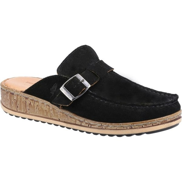 Hush Puppies Sorcha Mule Leather Women's Black Suede Sandals