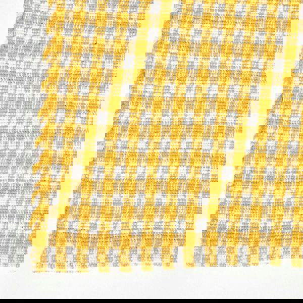 HOMESCAPES Cotton Hand Woven Gingham Check Rug