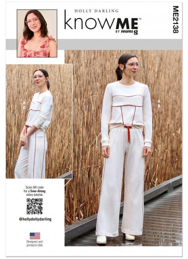 Know Me Sewing Pattern 2138, Tops, Sweaters, Trousers for Women, D5 (4-6-8-10-12) - Intermediate