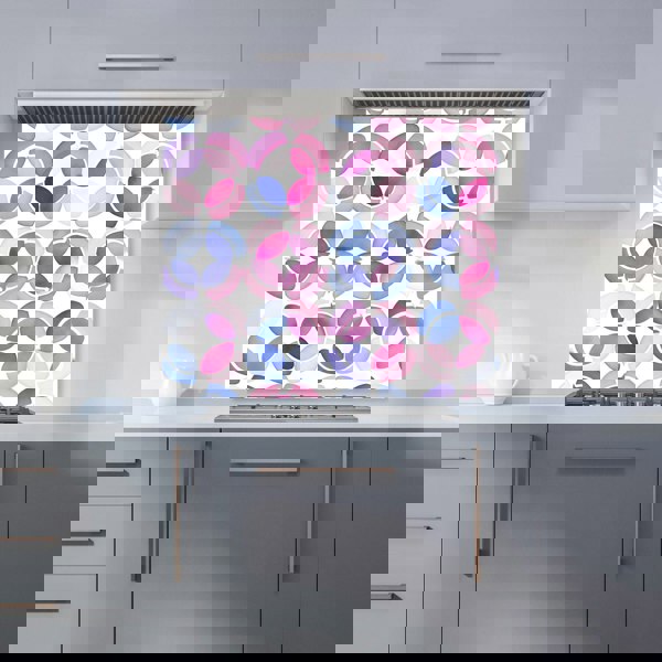 Warren Reed - Designer Interlocking Pink Blue Shape Kitchen Splashback