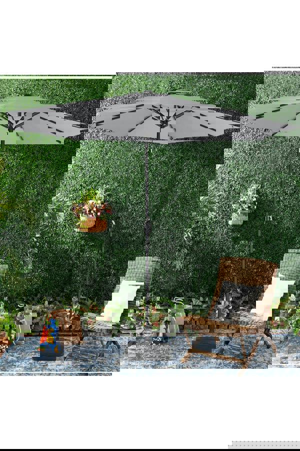 Living and Home 3M Large Rotating Patio Parasol for Outdoor Sunshade and Rain with Plastic Fillable Base