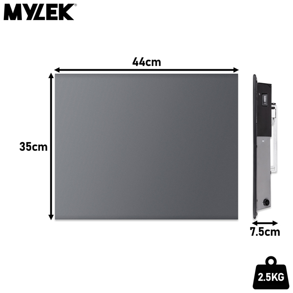 MYLEK Panel Space Heater 500W Eco Smart WiFi App Radiator Electric Slim Low Energy IPX4 rated