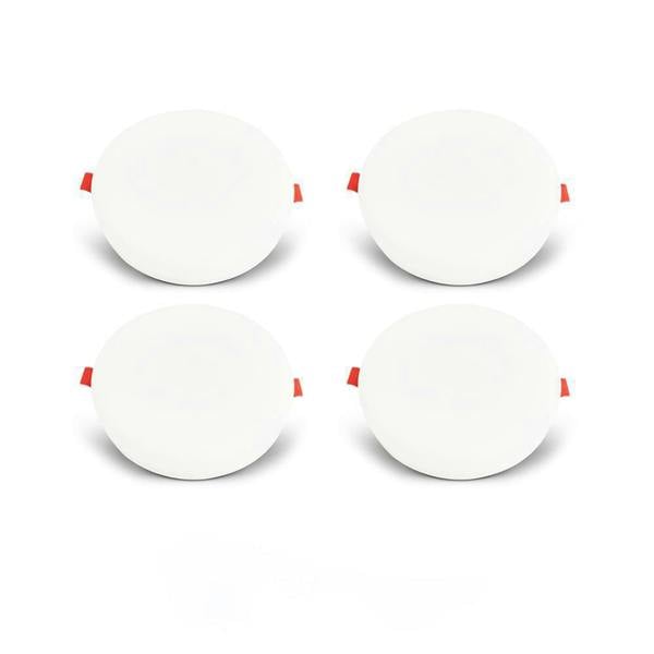 ENER-J Pack of 4 24W Frameless Recessed-Surface Super LED Panel Downlights, 105mm, Round, 2 Years Warranty - 4000K