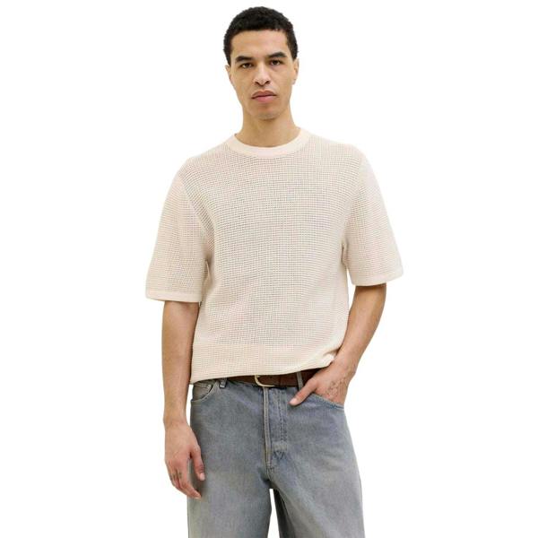 Jack And Jones Mens Joralmeria Crew Neck T-Shirt - Sea Salt - 