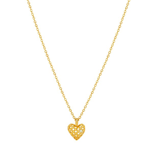 Gold Trip Vintage Lattice Heart Pendant