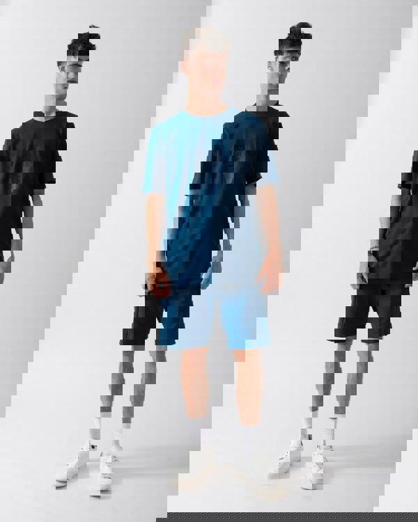 BOSS Green Tee 8 Mens Graphic Print T-Shirt - Open Blue 494