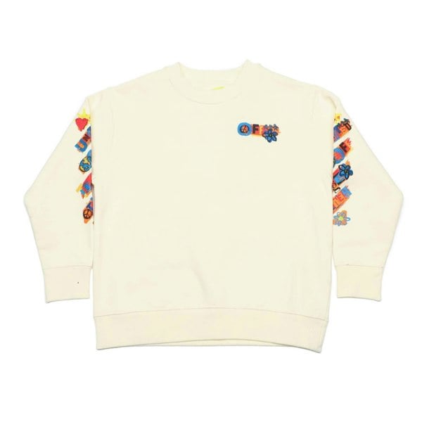 Off White Childrens/Kids Crew Neck Sweatshirt - White/Orange