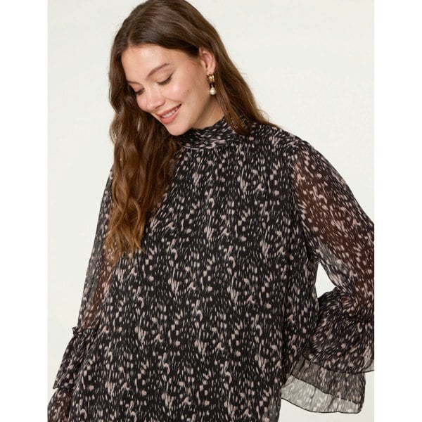 Blue Vanilla Frill Sleeve Blouse