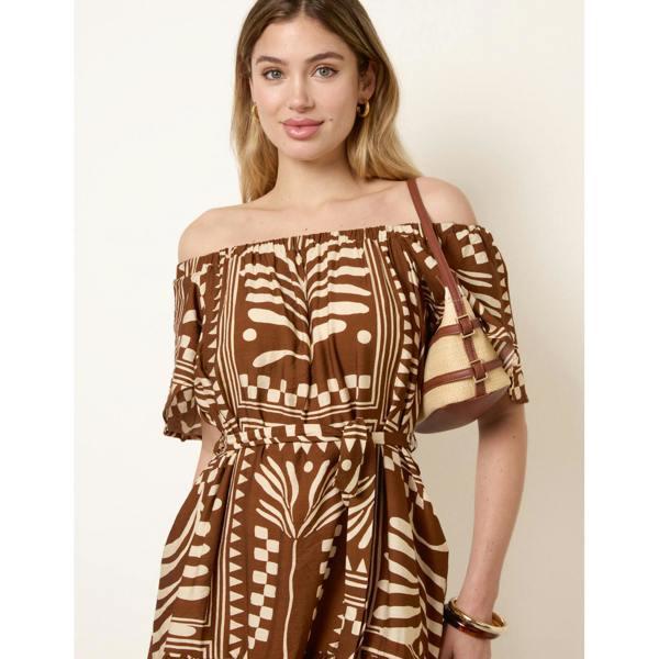 Blue Vanilla Bardot Off The Shoulder Dress