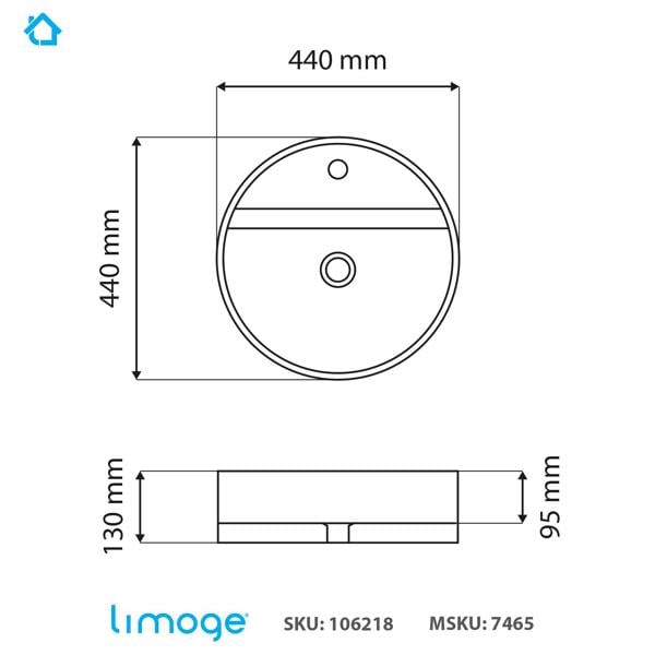 7465 ceramic all in one thick edge countertop basin