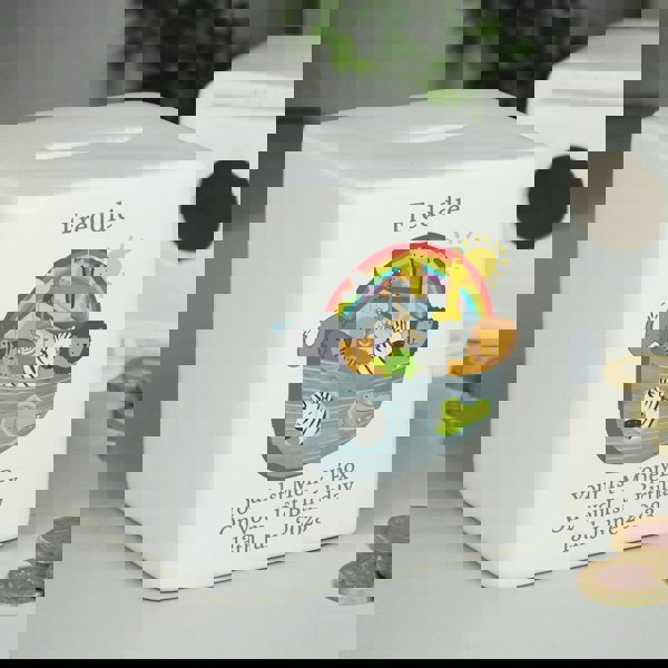 Personalised Memento Company Personalised Noahs Ark Ceramic Square Money Box