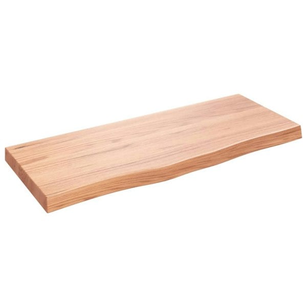 Berkfield Wall Shelf Light Brown 100x40x6 cm Treated Solid Wood Oak