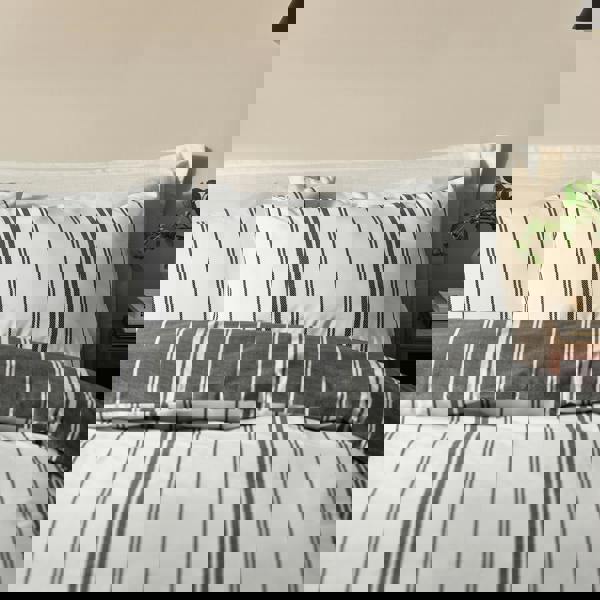 Catherine Lansfield Harbour Stripe Reversible Duvet Cover Set Black