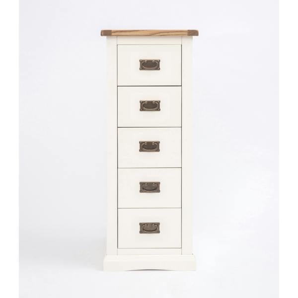 Cosenza 5 Drawer Narrow Chest of Drawers Bras Drop Handle