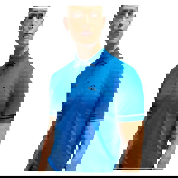 Boss Mens Paule Interlock Slim Polo Shirt - Blue - 