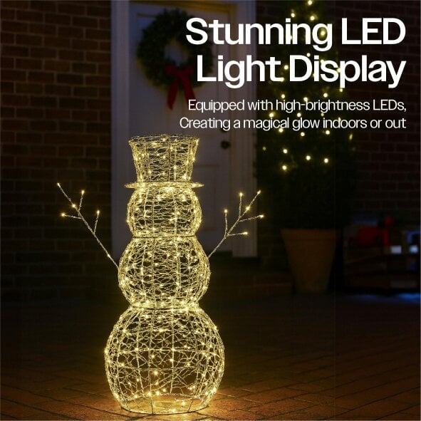 Scotts of Stow Xmas Haus 60CM FloorMounted LED Christmas Holiday Festive Snowman
