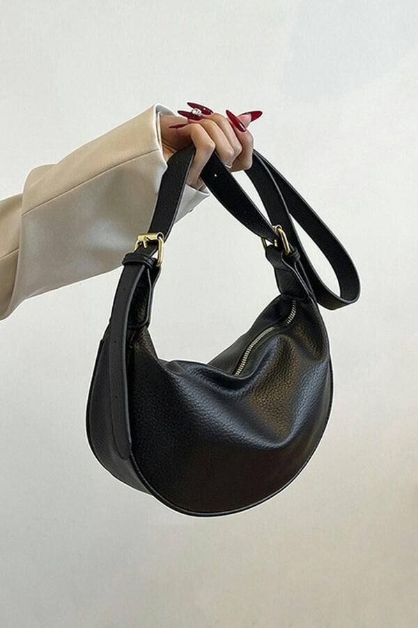 XY LONDON Crescent Shape Shoulder Bag With Crossbody Strap