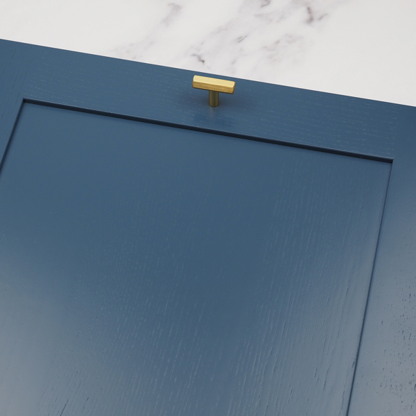 Handle & Home Brushed Brass Hexagon T-Bar Cabinet Handle & Knob