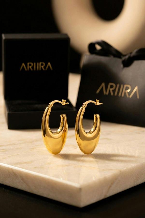 ARIIRA Talulah Sculptural Open Hoop Earrings