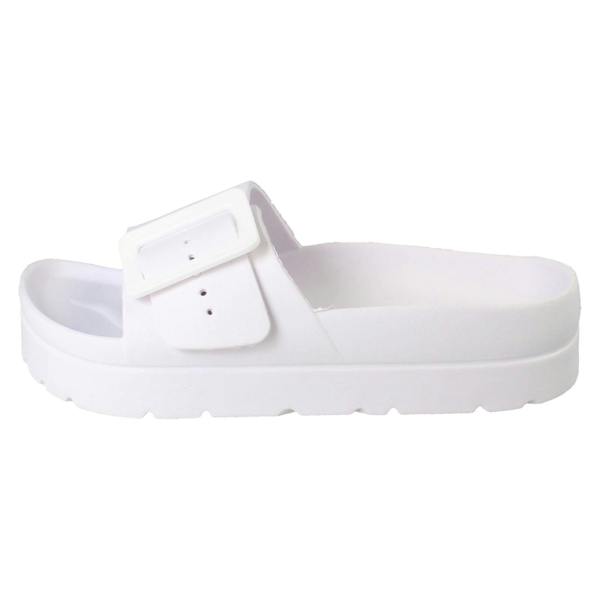Spot On Ladies Spot On Adjustable Buckle Slip On Sliders Sandals F12098