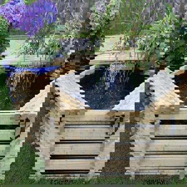 4ft 50 Gallon Hexagonal Wooden Norlog Pond, 1220mm wide, 410mm high