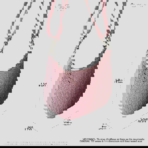 Real Hide Bags 'Wonder Weave' Pale Pink Real Leather Woven Designer Shoulder Crossbody Bag