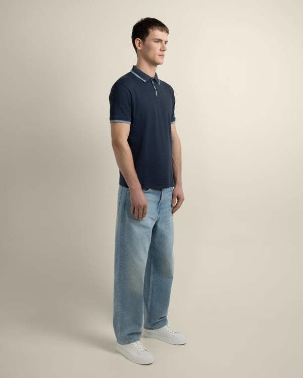 Larsson & Co Broder - Rib Polo Shirt With Tonal Tipping
