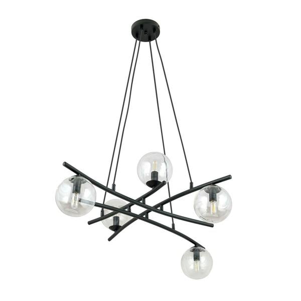 Emibig ESSA Pendant lamp 5 x E14 Black with Transparent Shade