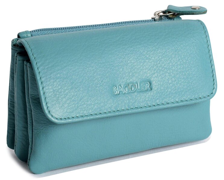 SADDLER Spacious Leather Purse "Lily" – Handmade by Saddler | RFID Protected & Gift Boxed | Triple Gusset Design for Cards, Coins & Keys - Teal