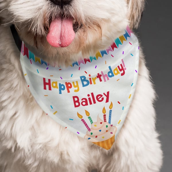 Personalised Memento Company Personalised Happy Birthday Dog Bandana