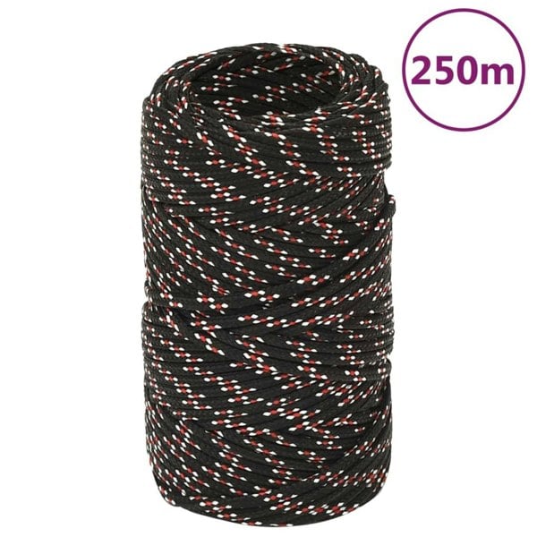Berkfield Boat Rope Black 2 mm 250 m Polypropylene
