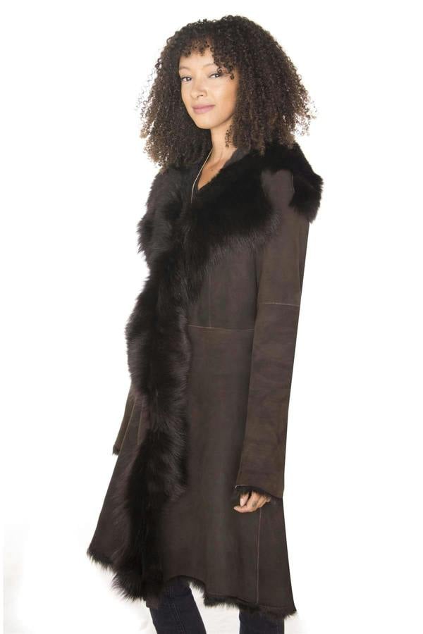Infinity Leather Womens Toscana Sheepskin Suede Trench Coat-Rochester