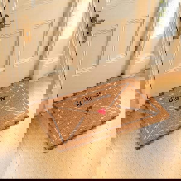 Kingsbury Gifts Envelope and Red Heart Natural Coir Welcome Doormat